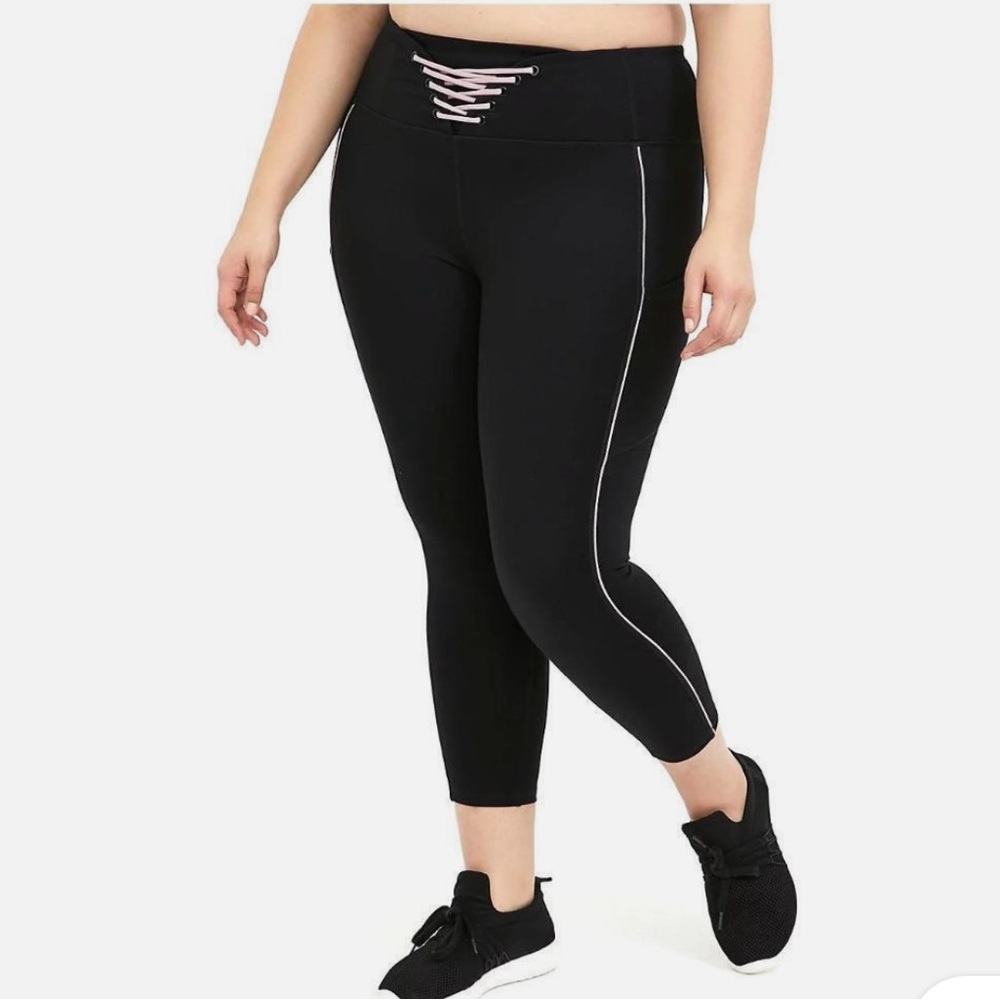 Torrid Black Leggings with Sporty Side Stripe size 4